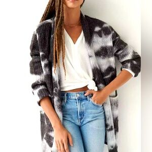 Anthropologie Avalon Tie Dye Open Front Cardigan